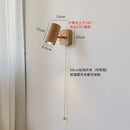 Axyaa Rotatable Walnut Wood Wall Lamps, Adjustable LED Spotlight Sconce Light, Pull Switch Indoor Fixtures