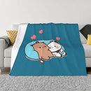 Axyaa Bear and Panda Soft Throw Blanket for Decorative Sofa - Bubu Dudu Balloon