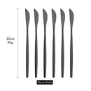 Axyaa Gold Knife Cutlery Set - 6Pcs Stainless Steel Sharp Dinnerware Kitchen Flatware