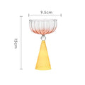 Axyaa Colored Ripple Martini Margarita Cocktail Glasses Goblet Cup
