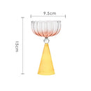 Axyaa Colored Ripple Martini Margarita Cocktail Glasses Goblet Cup