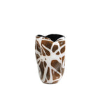 Glass Vase With Irregular Brown Stripes by Axyaa - Geometric Home Decor & Terrarium Accessory