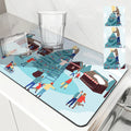 Axyaa Coffee Mat: Absorbent Rubber Backed Dish Drying & Bathroom Tableware Mat