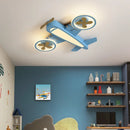 Axyaa Blue Airplane LED Ceiling Light - Modern Nordic Kids Room Decor