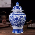 Axyaa Dragon Pattern Blessing General Jar - Blue & White Porcelain Decoration
