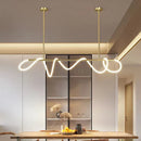 Axyaa Modern Linear LED Chandelier for Living Room and Dining Area