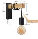 Axyaa Iron Wood Wall Lamp E27 Nordic Retro Corridor Bedside Restaurant 110V/220V