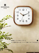 Axya Wood Square Clock: Simple Silent Retro Quartz Wall Decoration