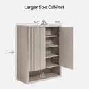 Axyaa 44" Tall Modern Shoe Cabinet with Doors & 4 Shelves - 6-Tier Organizer