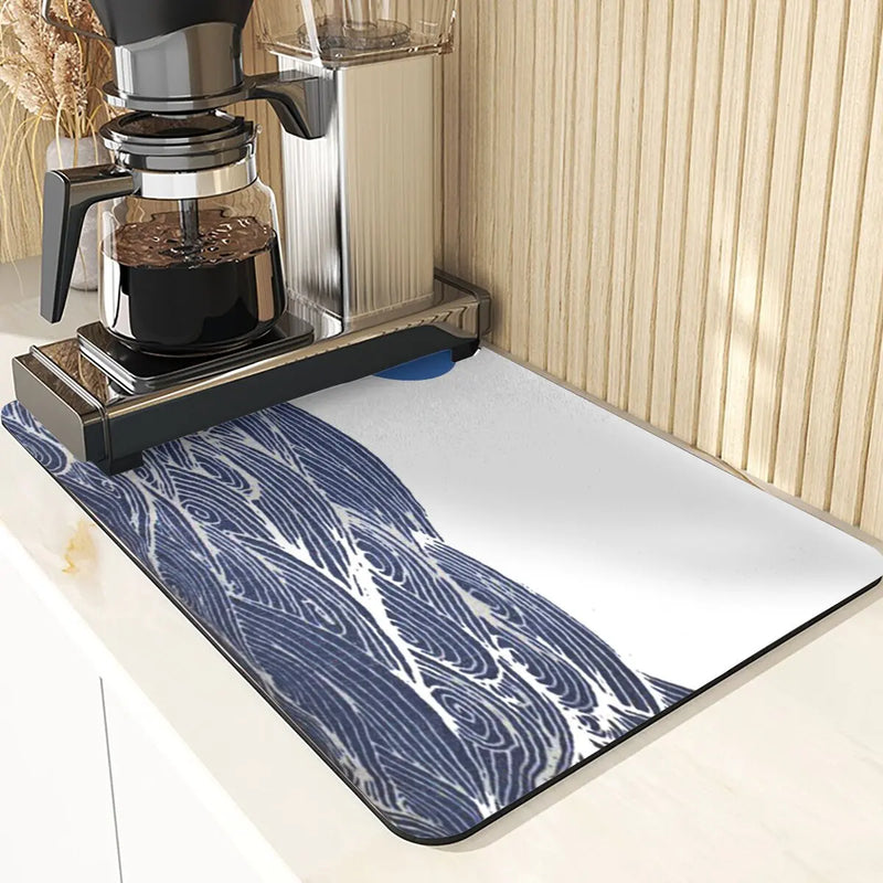 Axyaa Diatomite Kitchen Mat with Fujiyama Print