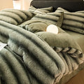 Axyaa Winter Luxury Coral Velvet Queen Duvet Set - Thick & Soft Solid Color