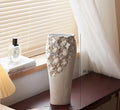 Axyaa Ceramic Hollow Vase: Elegant Flower Holder for Home Decor, Lilies & Roses