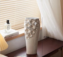 Axyaa Ceramic Hollow Vase: Elegant Flower Holder for Home Decor, Lilies & Roses