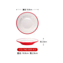 Axyaa Double Color Red/White Banquet Tableware: Hot Pot Round Dish