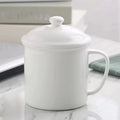 Axyaa 500ML Bone  Tumbler with Lid, Pure White Ceramic Coffee Mug