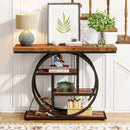 Axyaa 4-Tier Industrial Entryway Console Table for Living Room, Foyer, Hallway