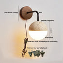 Axyaa Yellow Travertine LED Wall Lights Modern White Nordic Iron Stair Light