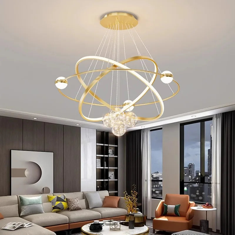 Axyaa Modern LED Chandeliers for Living Room - Indoor Hanging Light for Dining Room