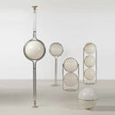 Axyaa Chrome LED Floor Lamp with Metal Ball Design and White Acrylic Lampshade