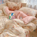 Axyaa Princess Pink Heart Bedding Set - Queen Twin Size - Cute Kawaii Design