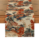 Axyaa Floral Lines Table Runner: Farmhouse Dining Decor & Holiday Party Accent