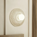 Axyaa High-End Retro Round Bedside Wall Lamp with Milk White Glass Lampshade