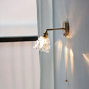 Axyaa Copper Base LED Wall Sconce, Pull Chain Switch, Clear Glass, Nordic Modern Rotation
