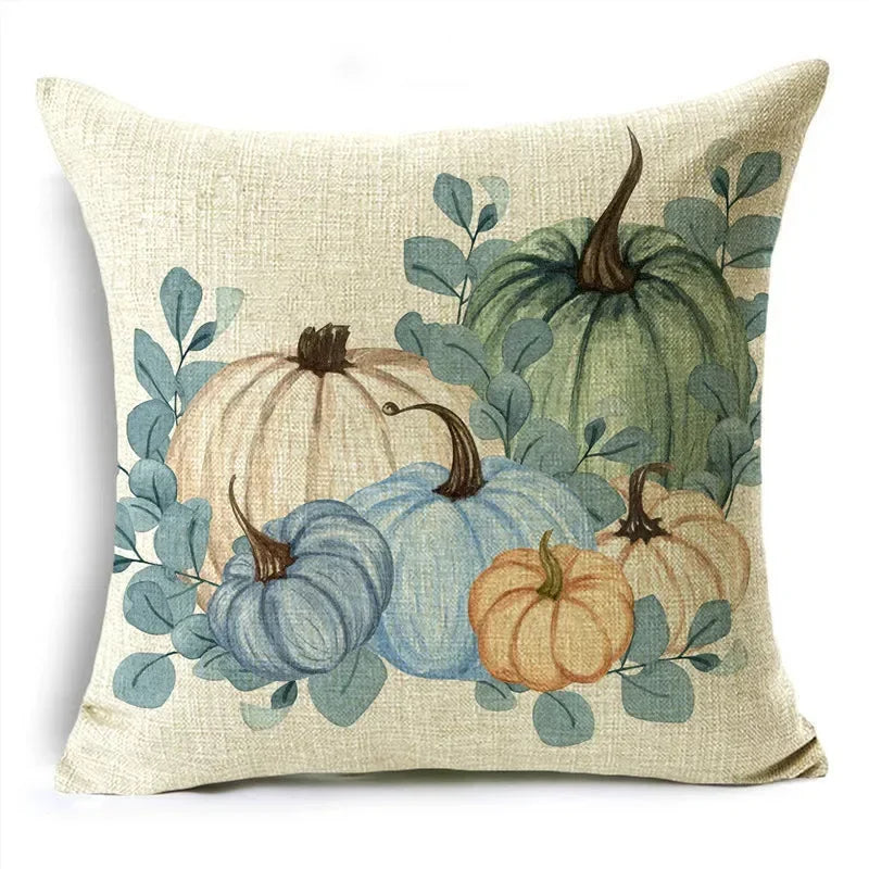Big Blue Pumpkin Bike White Pillowcase Set for Home Decor - Axyaa