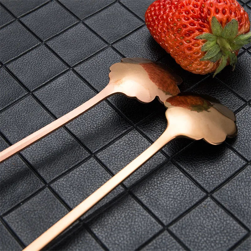 Axyaa Stainless Steel Long Handle Mini Spoon for Dessert Coffee Ice Cream