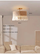 Axyaa Bohemian Hemp Rope Chandelier Pendant Lamp Light