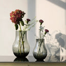 Grey Gourd Glass Vase for Pieris Japonica Home Decor by Axyaa