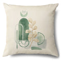 Axyaa Green Leaf Linen Pillowcase, Simple Style Decorative Sofa Cushion Cover
