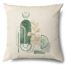 Axyaa Green Leaf Linen Pillowcase, Simple Style Decorative Sofa Cushion Cover