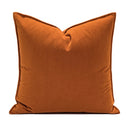 Axyaa Leopard Printed Velvet Cushion Cover 45x45cm Burnt Orange Knot Home Decor