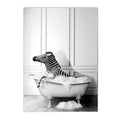 Nordic Elephant Giraffe Bathtub Wall Art Canvas by Axyaa