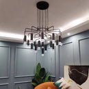 Axyaa Modern LED Chandelier: Black Pendant Lighting for Living Room, Restaurant, Bedroom Kitchen