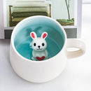 Axyaa Cute Animal Ceramic 3D Mug - Coffee Tea Breakfast Cup Gift