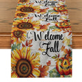 Sunflower Wood Table Runner for Axyaa Brand Dining Décor