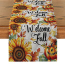 Sunflower Wood Table Runner for Axyaa Brand Dining Décor