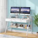 Axyaa 47" Computer Desk with Storage Shelf, Drawers & Monitor Stand