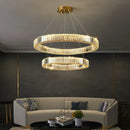 Axyaa Crystal Ceiling Pendant Chandelier for Luxe Living Room Decor