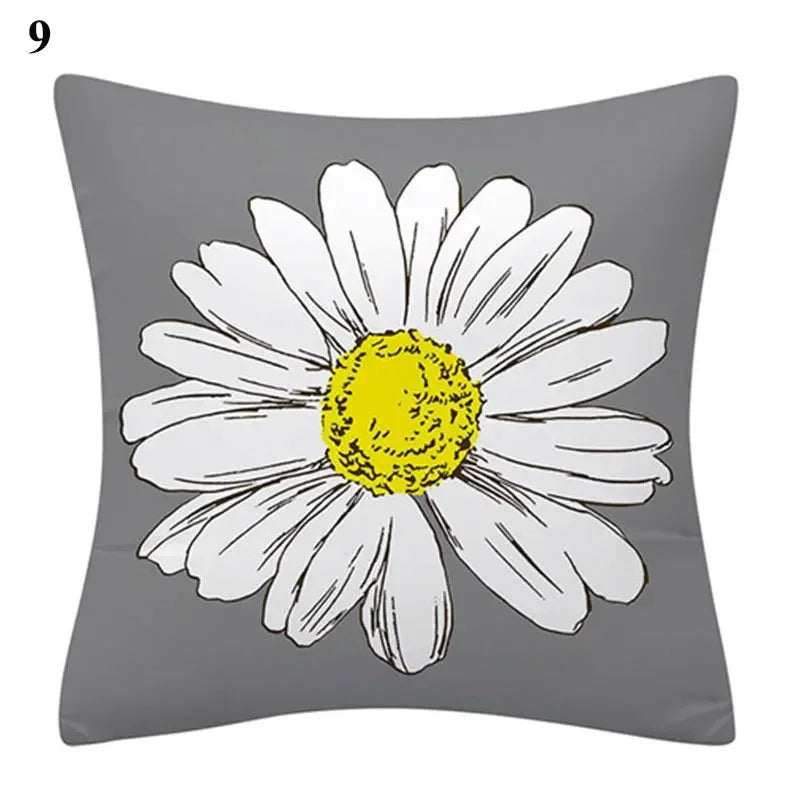 Flower Letter Print Cushion Cover for Stylish Home Decor by Axyaa