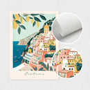 Italian Blue Coast Scenery Canvas Print Set by Axyaa