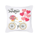 Axyaa Happy Valentine's Day Pink Pillowcase - Cute Square Cushion Cover