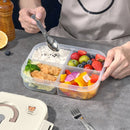 Axyaa Divided Bento Lunch Box - Transparent, Leak-proof, Microwave Safe