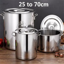 Axya Stainless Steel Soup Pot with Handle Lid - Chef's Kitchen Cooking Pail