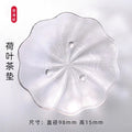 Axyaa Small Clear Glass Saucer Plates with Gold Rim