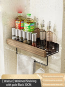 Axyaa Wood Spice Rack Organizer with Hooks for Kitchen Storage