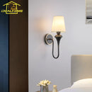 Axyaa Copper Glass LED Wall Lamp - Luxury Minimalist Black/Gold Lustre Sconces for Living Room