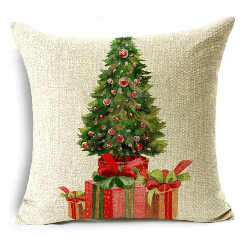 Axyaa Christmas Pillow Covers: Santa Socks Nutcracker Throw Pillowcase for Home Decor